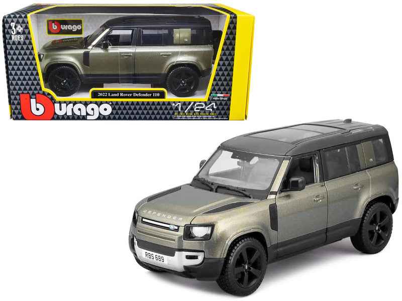 2022 Land Rover Defender 110 Green Metallic w/ Sunroof Diecast Model 1:24