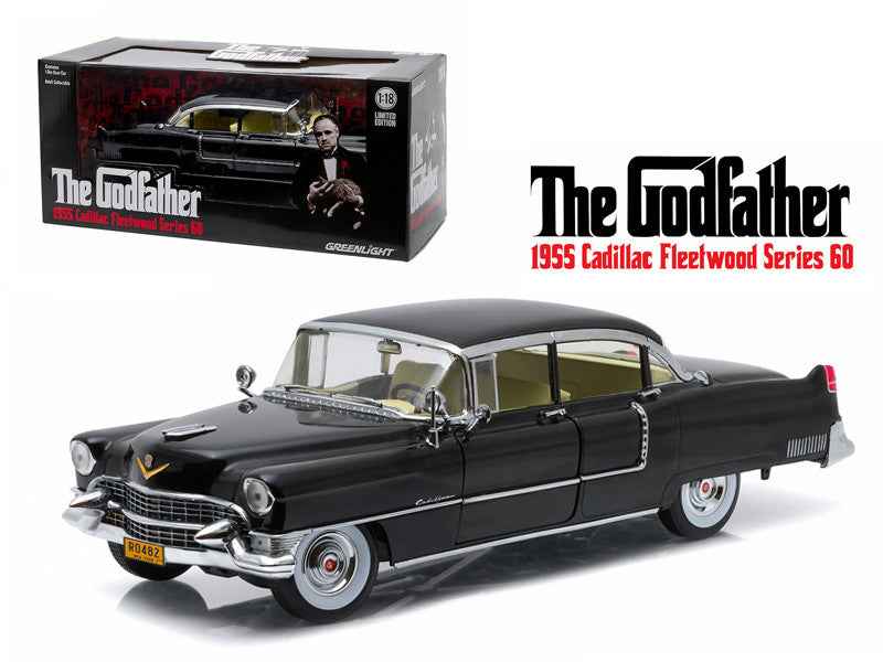 1955 Cadillac Fleetwood 60 Special Black "The Godfather" 1972 Movie Diecast Model 1:18