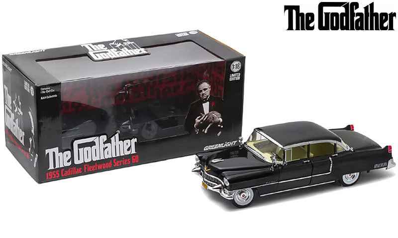 1955 Cadillac Fleetwood 60 Special Black "The Godfather" 1972 Movie Diecast Model 1:18