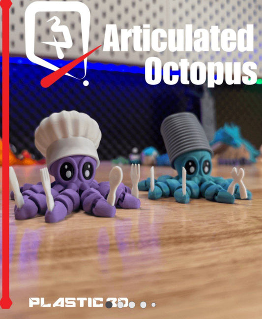 Articulated Octopus Chef - Flexible Toy