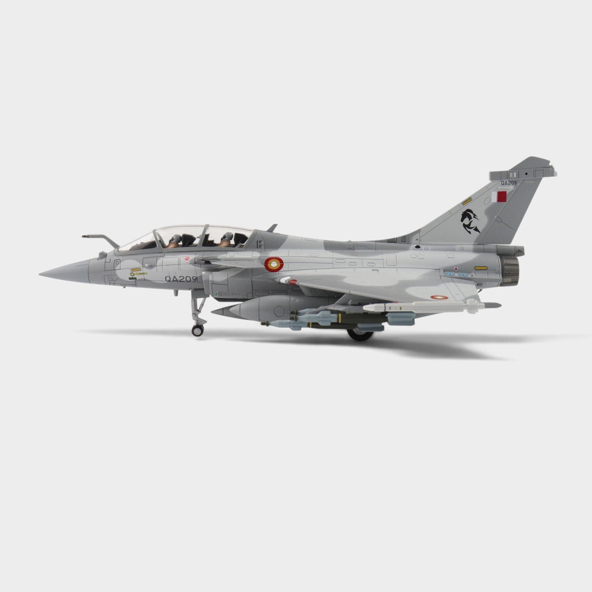 Slice 1:72 scale die-cast Dassault Rafale EQ model of the Qatar Emiri Air Force with authentic squadron markings