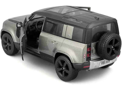 2022 Land Rover Defender 110 Green Metallic w/ Sunroof Diecast Model 1:24