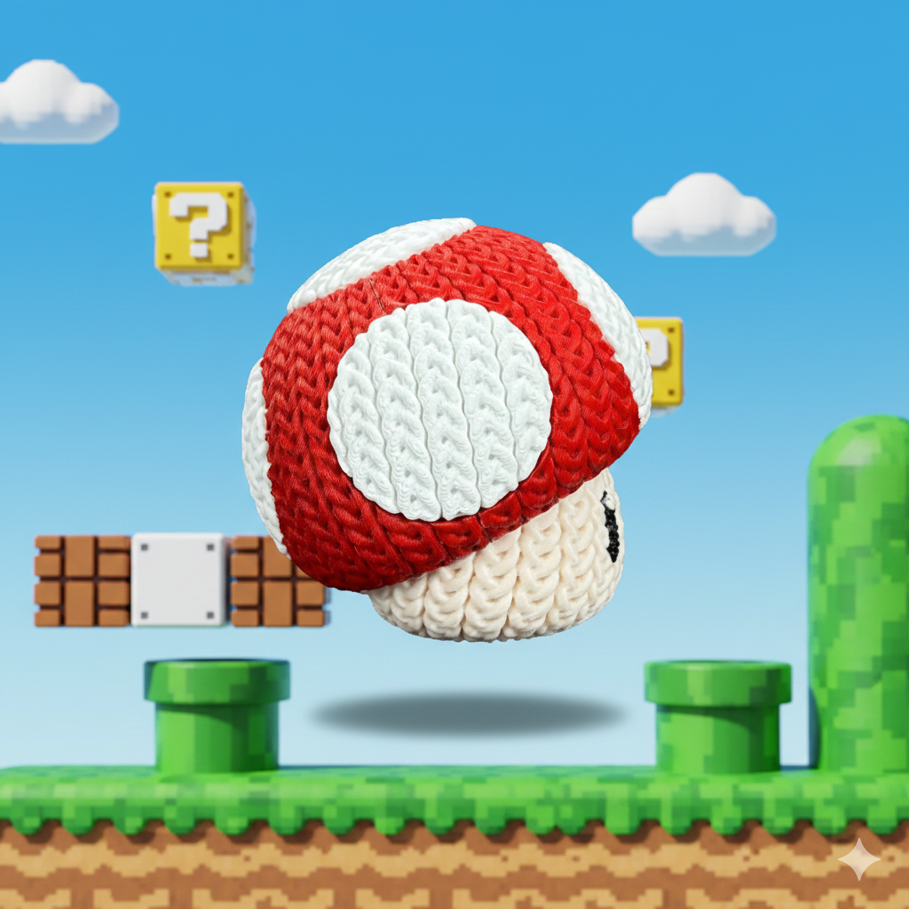 Mario Mushroom - Knitted