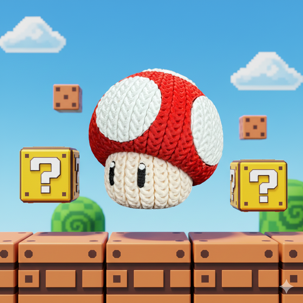 Mario Mushroom - Knitted