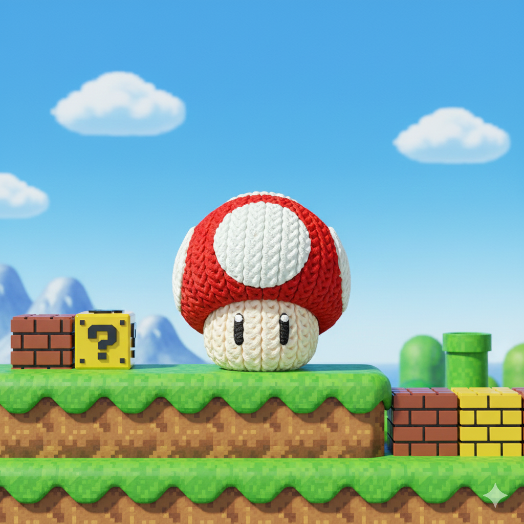 Mario Mushroom - Knitted