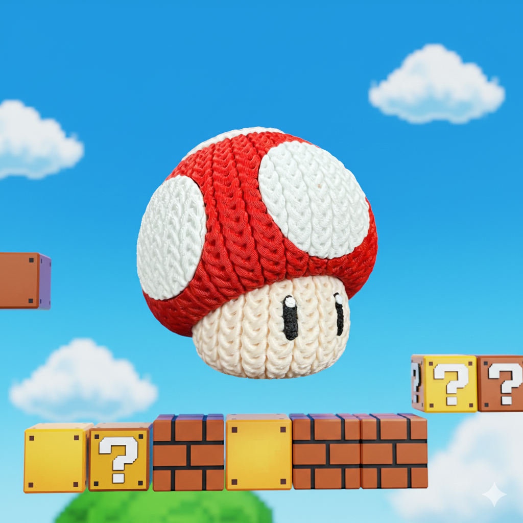 Mario Mushroom - Knitted