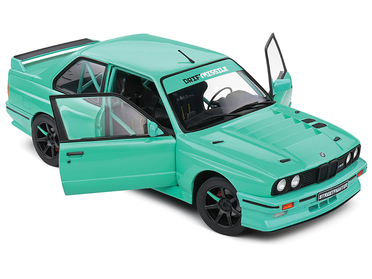 1990 BMW E30 M3 Custom "Drift Missile" Blue 1/18 Diecast Model Car by Solido - view 2