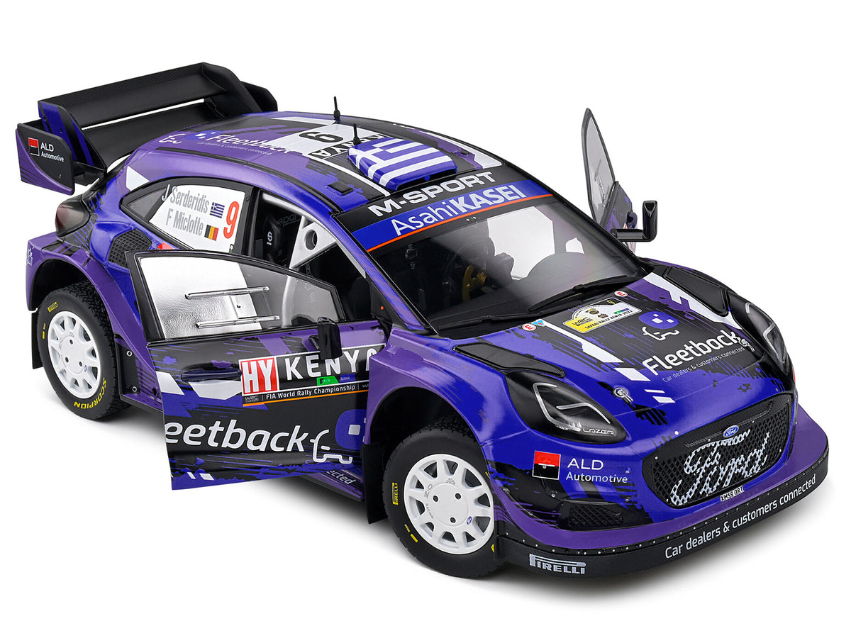 Ford Puma Rally1 Hybrid #9 Jourdan Serderidis - Frederic Miclotte "Safari Rally Kenya" (2022) "Competition" Series 1/18 Diecast Model Car by Solido - view 2