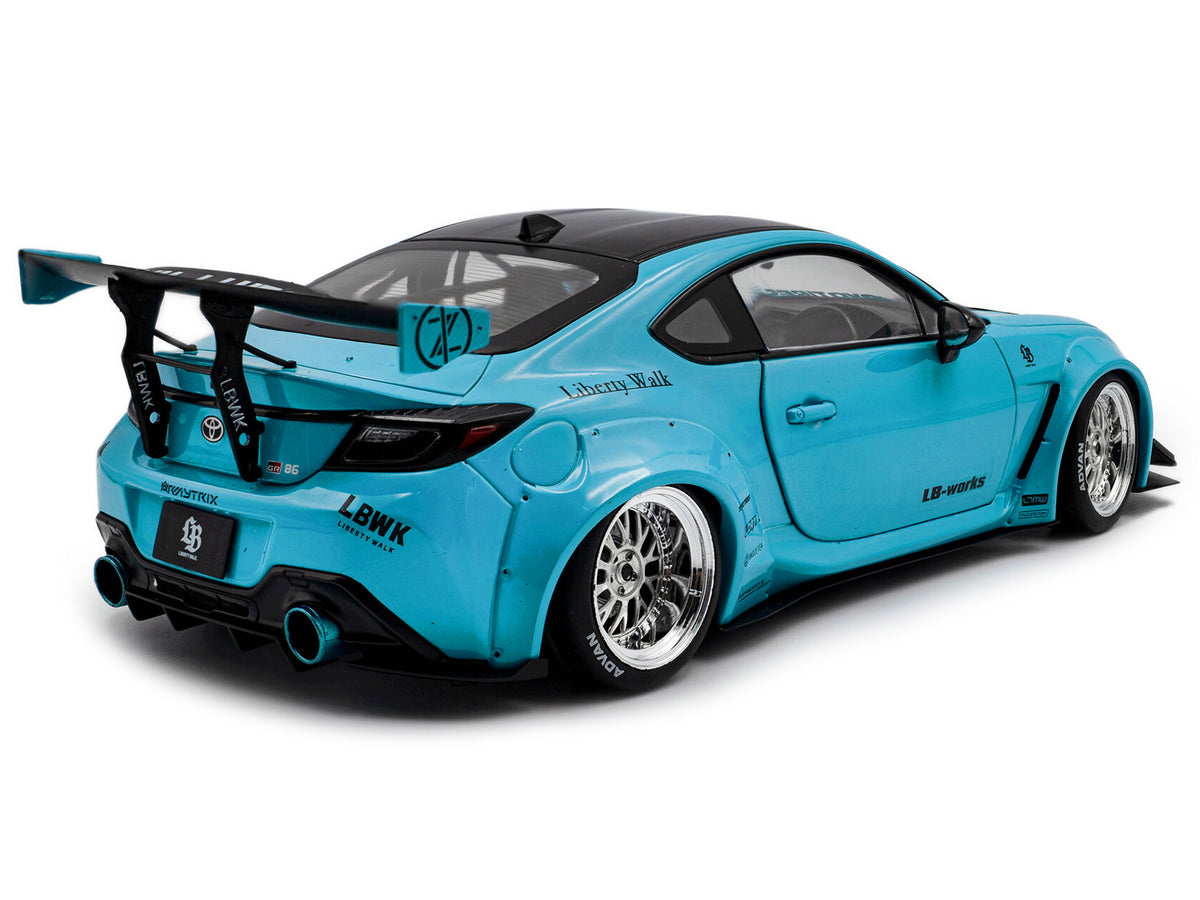 2024 Toyota GR86 LBWK Body Kit RHD (Right Hand Drive) Baby Blue with Black Top 1/18 Diecast Model Car by Solido - view 4