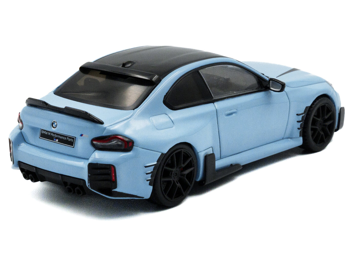 2023 BMW M2 M Performance Zandvoort Blue with Black Top 1/43 Diecast Model Car by Solido - view 3