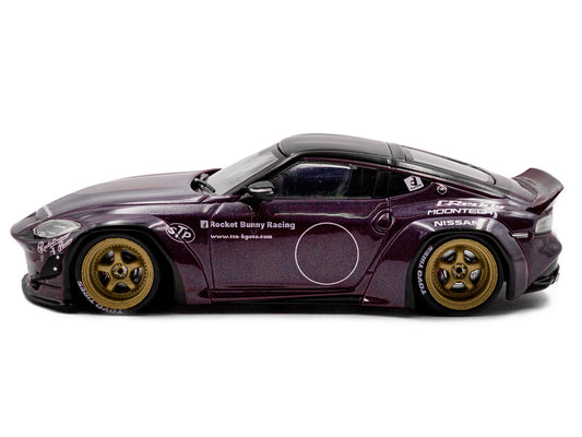 2022 Nissan Pandem Fairlady Z RHD (Right Hand Drive) Purple Metallic with Black Top 1/43 Diecast Model Car by Solido - view 2