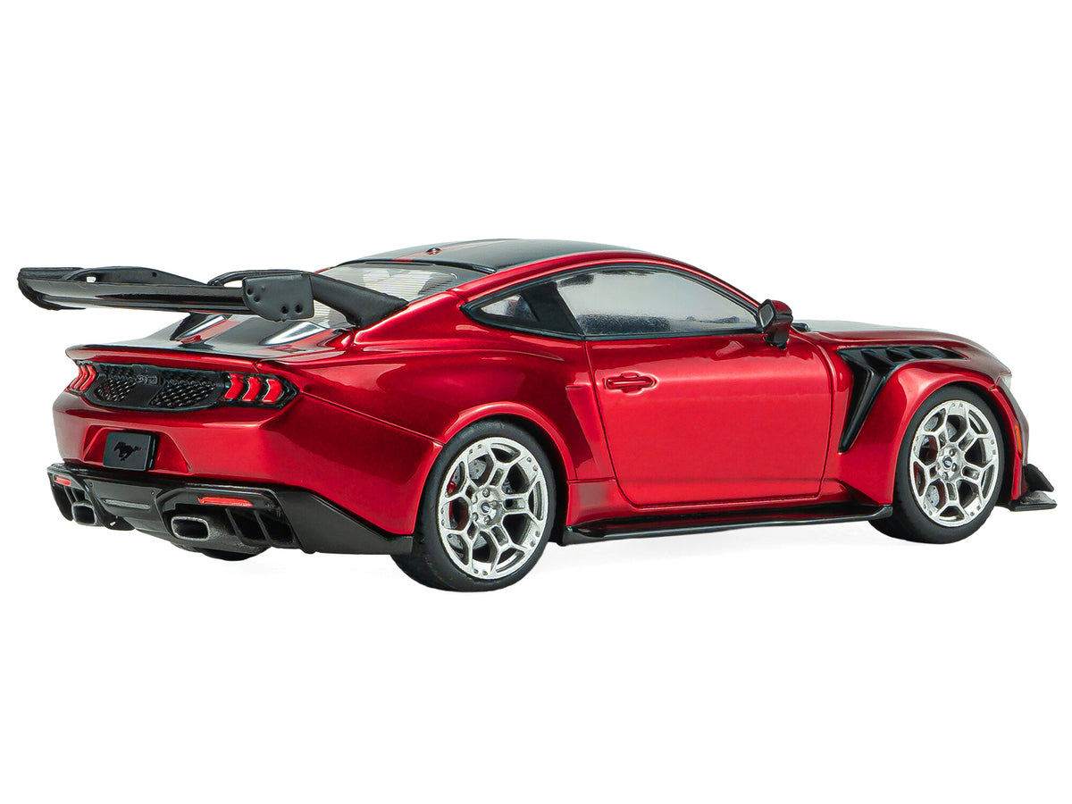 2025 Ford Mustang GTD Chroma Flame Red Metallic with Black Stripes 1/43 Diecast Model Car by Solido - view 3