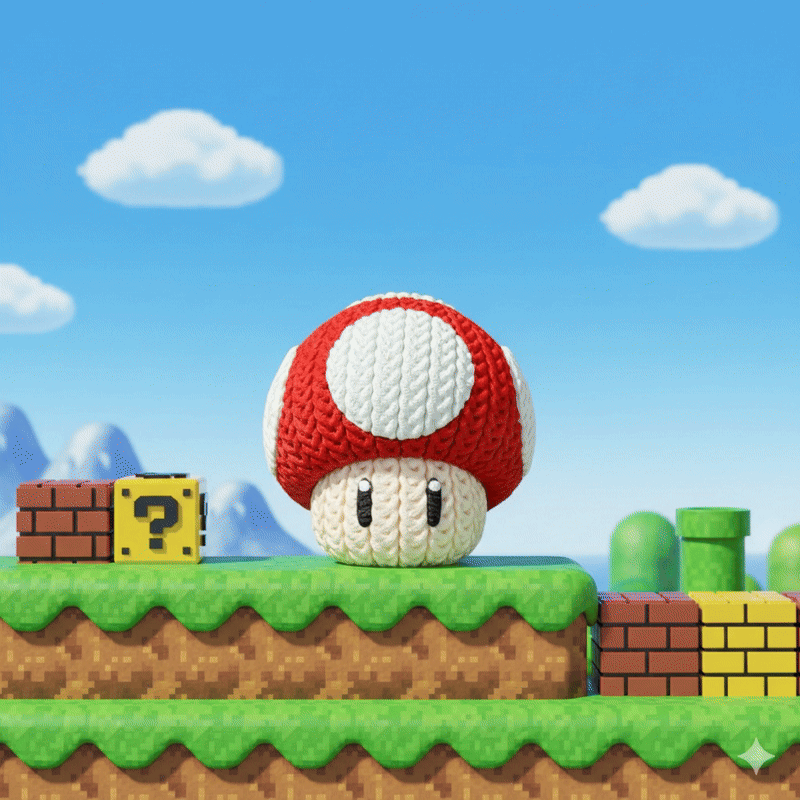 Mario Mushroom - Knitted