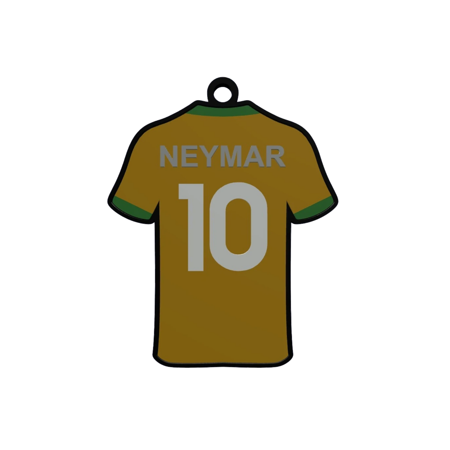 Slice Players keychain featuring a yellow and green soccer jersey with 'NEYMAR 10' on the back.